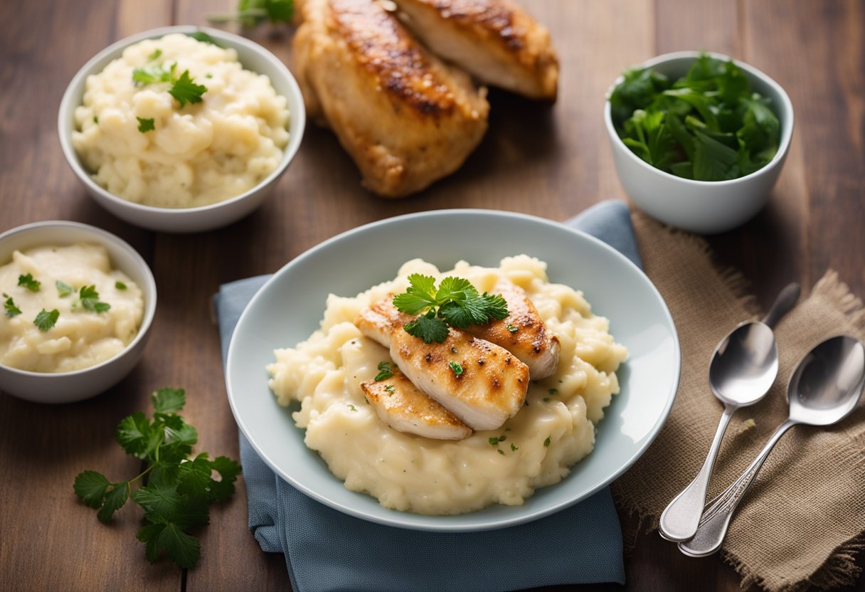 Creamed Chicken over Mashed Potatoes